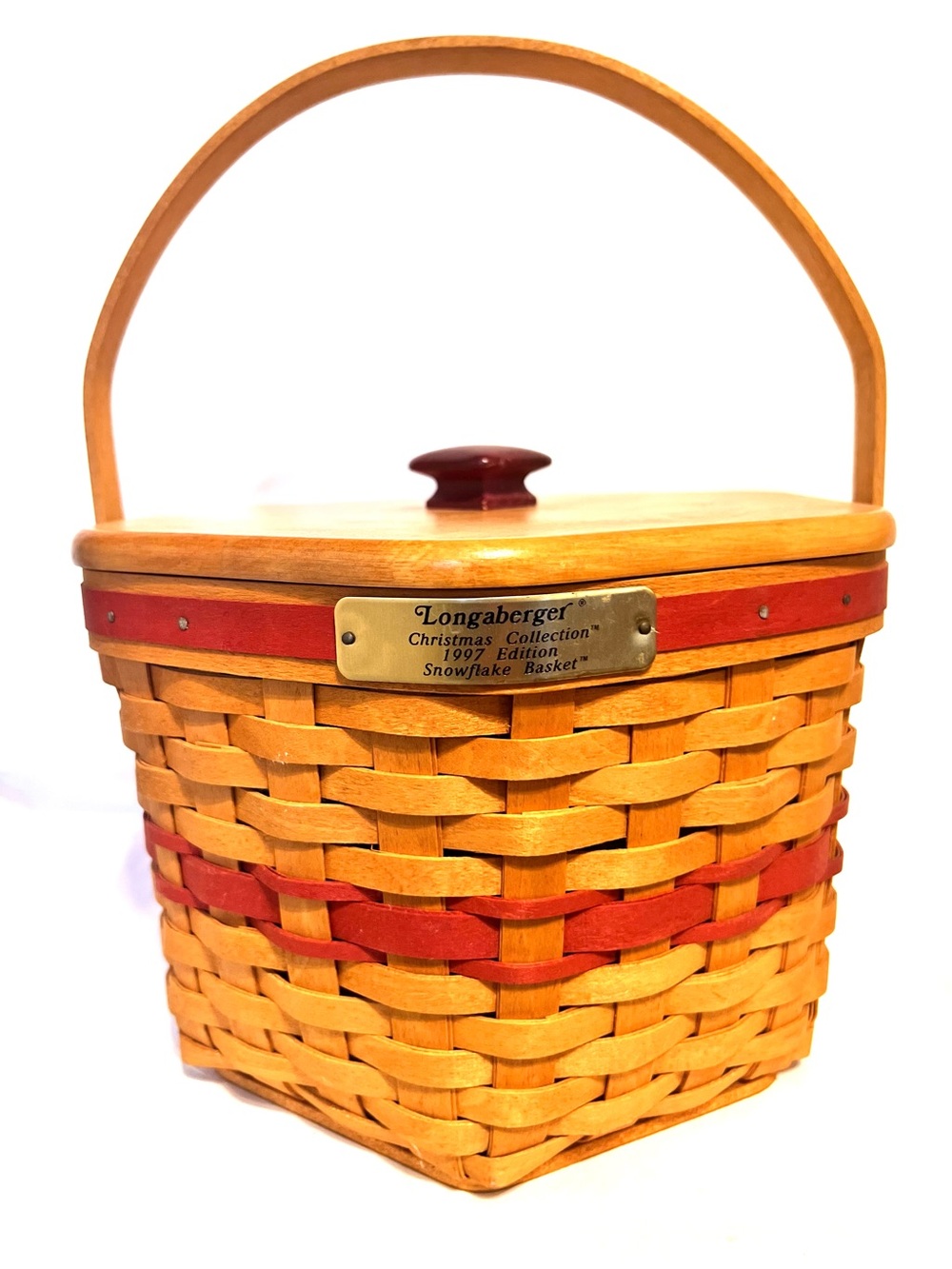 Longaberger Christmas Collection 1997 Edition Snowflake Basket-Hexagon-Holidays